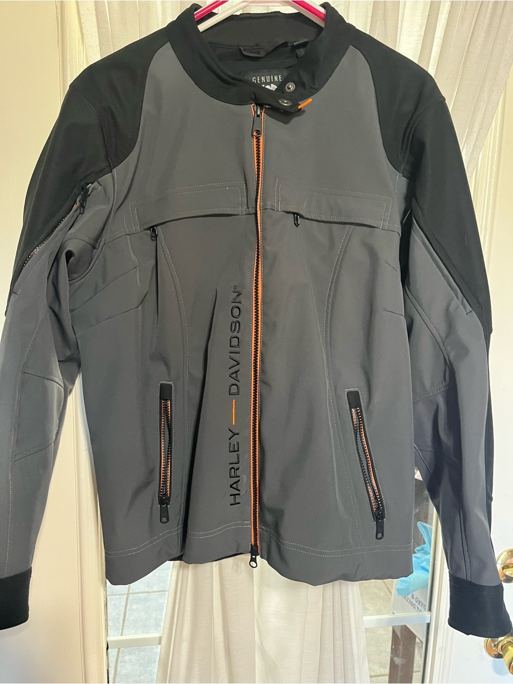Harley-Davidson woMen's 1w windproof Gray & Black Zip-Front Jacket